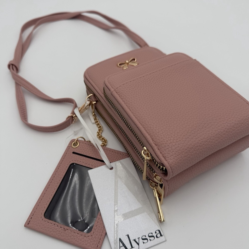 Alyssa Ladies Light Pink Crossbody Cell Phone Wallet Purse
